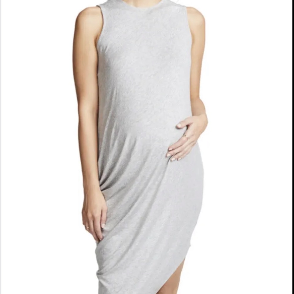 Hatch Asymmetrical Gray Dress